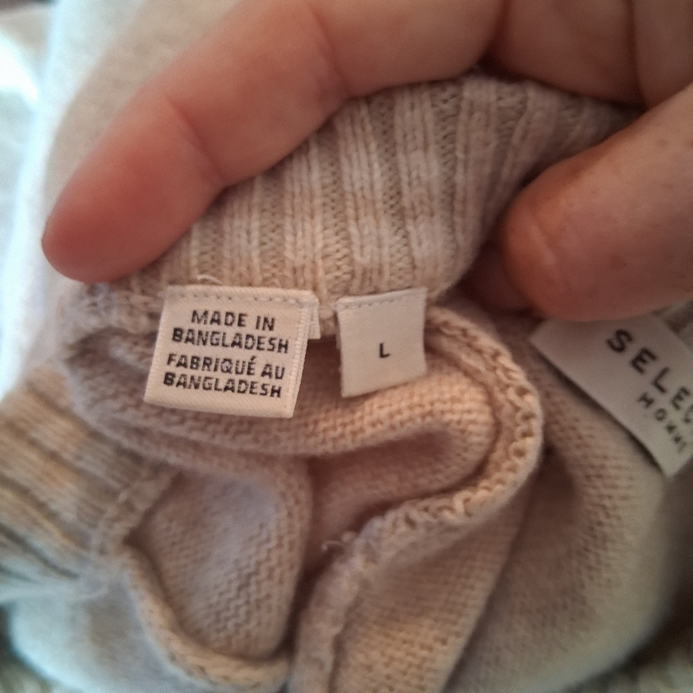 Selected Homme- 100% Lambs Wool Men's Crewneck Sweater in Beige Size Large - Picture 8 of 9